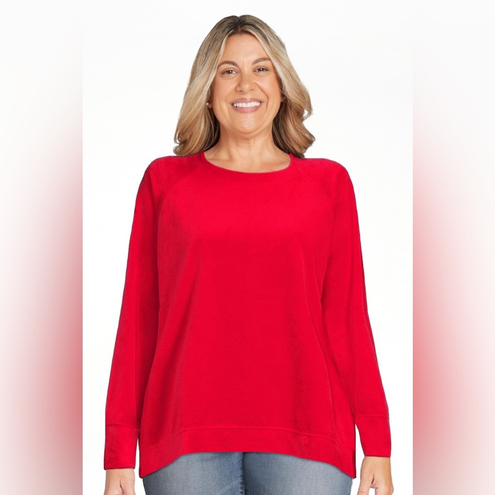 Time and Tru Women's Velour Lounge Sweatshirt